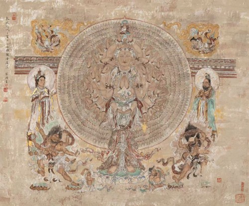 劉璟作品《敦煌元代三窟千手千眼觀音菩薩》